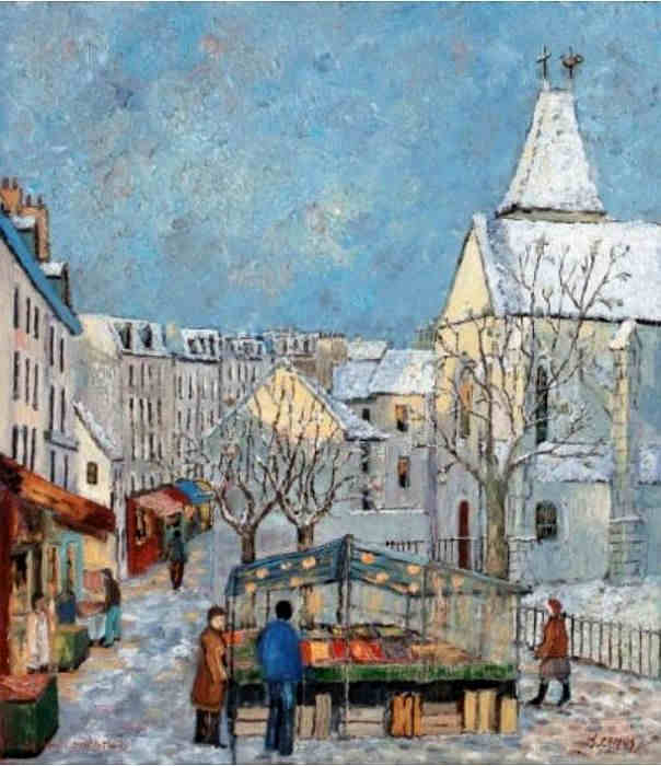 Le march&eacute; de la rue Mouffetard  place St-M&eacute;dard par Jacques Camus
