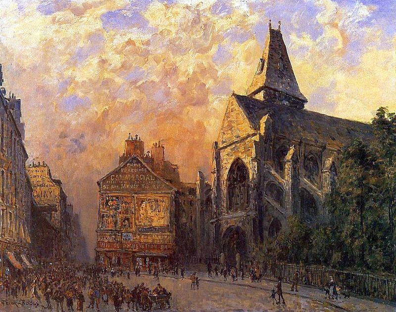 Rue Daubanton et &eacute;glise St-M&eacute;dard par Jean-Charles Contel