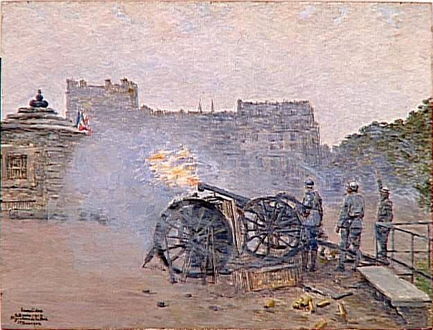 Dernier  coup de canon  aux Invalides par Joseph F&eacute;lix Bouchor