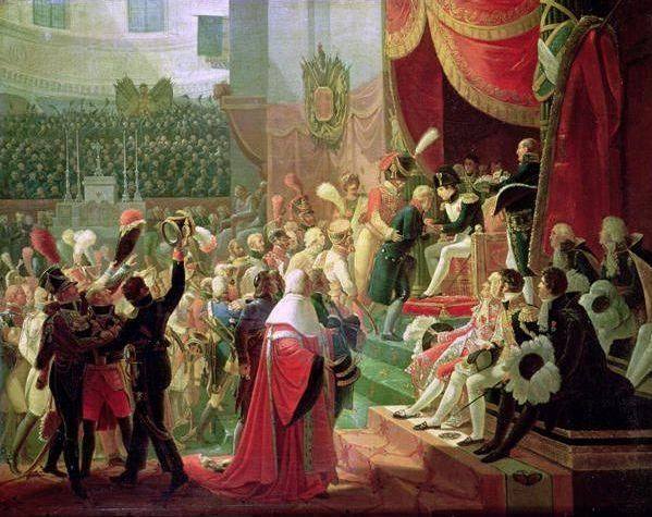Premi&egrave;re remise de la l&eacute;gion d'honneur sous la coupole des Invalides  par napol&eacute;on peint par Jean Baptiste Debret