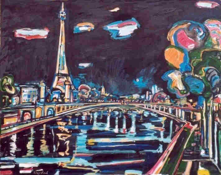 La tour Eiffel  vue du  pont Alexandre III la nuit par Laurent Veyretoutpar 