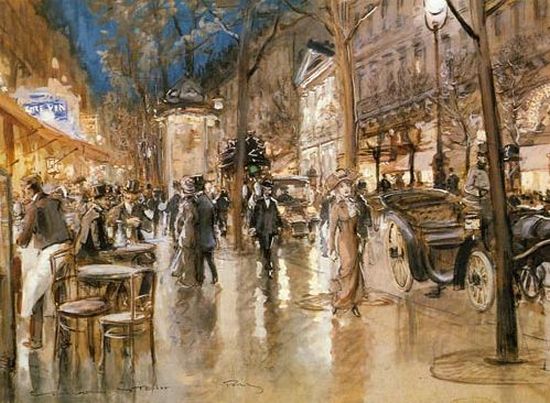 Georges Stein Le soir sur les grands boulevards