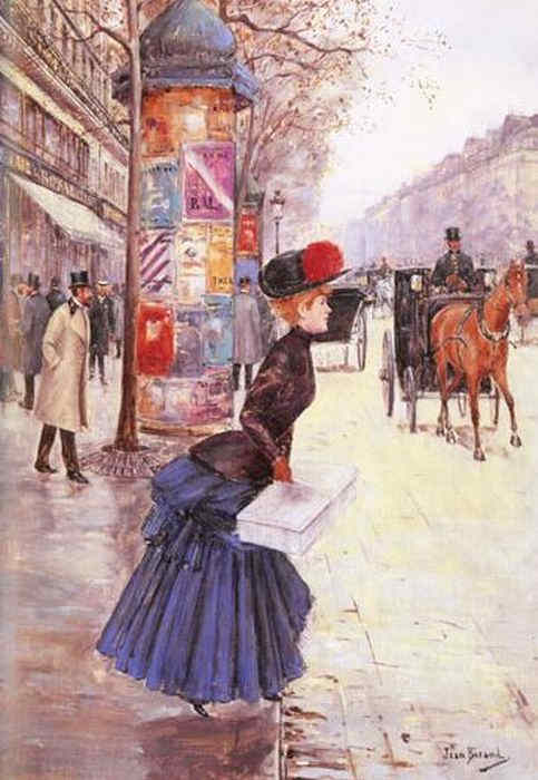 Jean Beraud femme traversant le boulevard