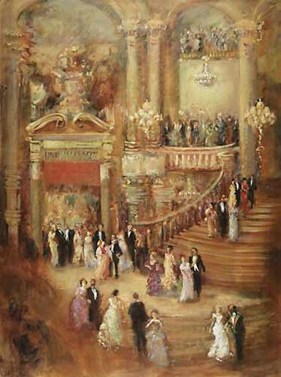 Le grand escalier de l'Op&eacute;ra Garnier