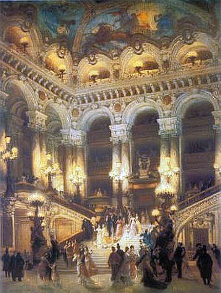 Grand escalier de l'Op&eacute;ra de Paris par Jean B&eacute;raud