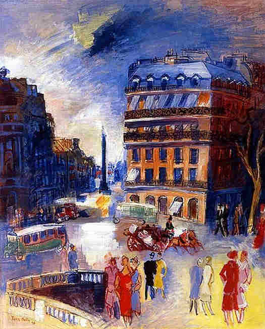 La place de l'Op&eacute;ra, &agrave; Paris, par Jean Dufy