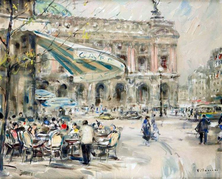 Place de l'Op&eacute;ra &agrave; Paris par Louis Marie de Schryver