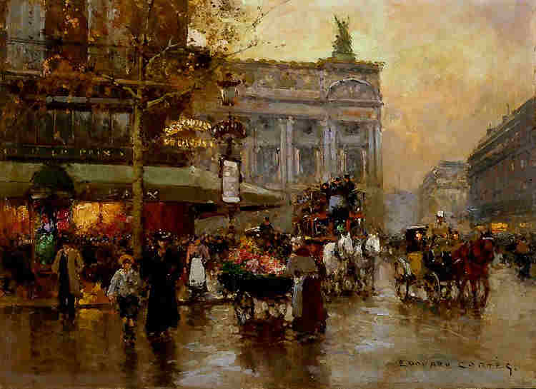 Caf&eacute; de la Paix, place de l'Op&eacute;ra par Edouard L&eacute;on Cort&egrave;s