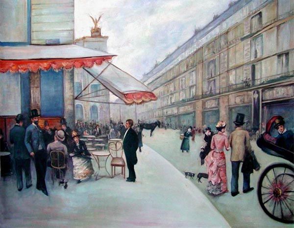 Caf&eacute; de la Paix, place de l'Op&eacute;ra &agrave; Paris  par Henri Dumont