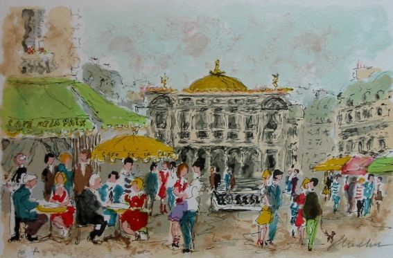 Caf&eacute; de la Paix, place de l'Op&eacute;ra &agrave; Paris par Huchet