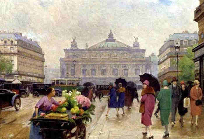Place de l'Op&eacute;ra &agrave; Paris par Louis Marie de Schryver