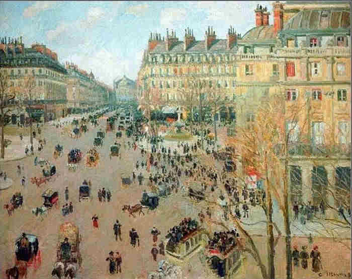 Avenue de l'Op&eacute;ra et place du th&eacute;&acirc;tre fran&ccedil;ais par Camille Pissaro