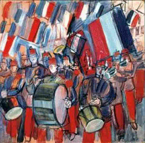 fanfare 14-juillet aux champs elysees par Raoul Dufy