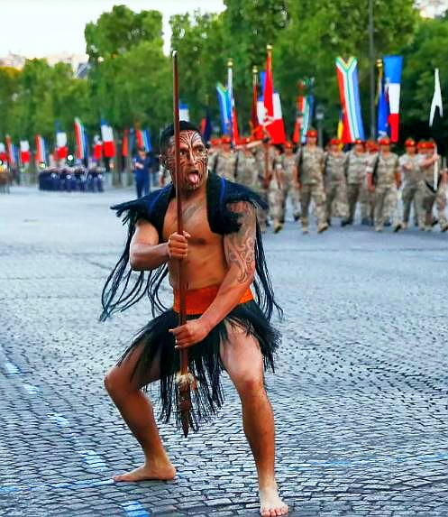 Maori on the Champs Elysees 14 july 2016