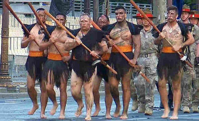Maoris on the Champs Elysees Paris  14 july 2016