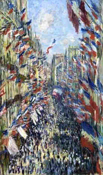 rue montorgueil paris 14 juillet par Claude monet.