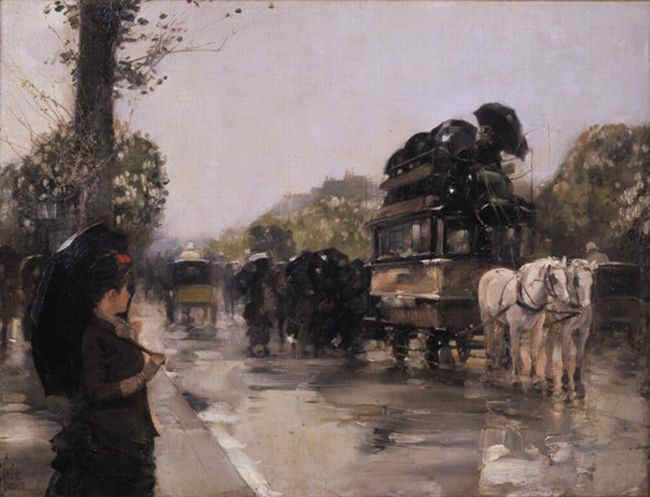 Pluie d'Avril sur les Champs Elys&eacute;es   par Childe Hassam