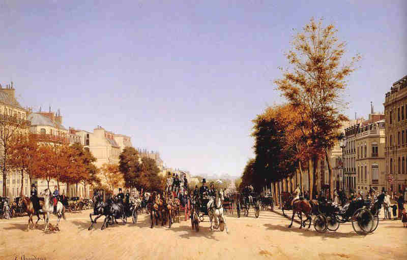 Place de l'Etoile, vue des Champs Elys&eacute;es  par Edmond George Grandjean