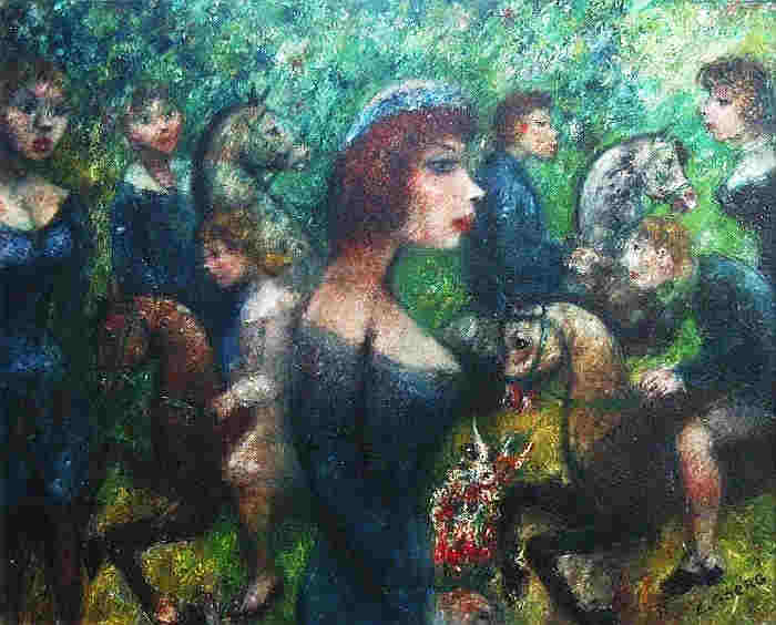 Chevaux de bois aux  Champs Elys&eacute;es  par Edouard Goerg