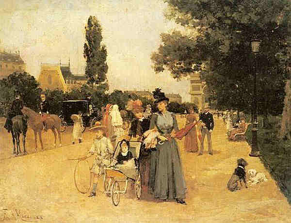  Champs Elys&eacute;es, vue  sur l'Arc de Triomphe