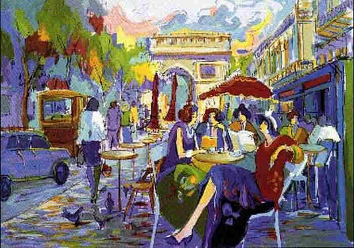 Le caf&eacute; de l'arr&ecirc;t de bus aux Champs Elys&eacute;es par Isaac Maimon