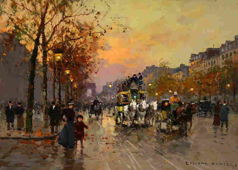  Champs Elys&eacute;es sous la pluie par Edouard L&eacute;on Cort&egrave;s