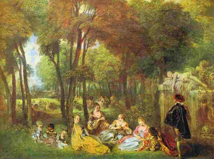 Champs Elys&eacute;es   par Antoine Watteau