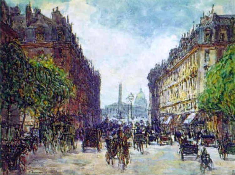 Rue Royale et ob&eacute;lisque de la Concorde par Fernand Fortun&eacute; Truffaut
