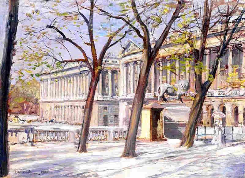 L'h&ocirc;tel Crillon et l'h&ocirc;tel de la Marine vus des jardins des Tuileries par Pierre Georges Jeanniot