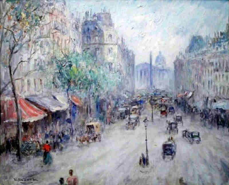 Rue Royale, ob&eacute;lisque et Assembl&eacute;e Nationale par C&eacute;sar Augusto Villacres