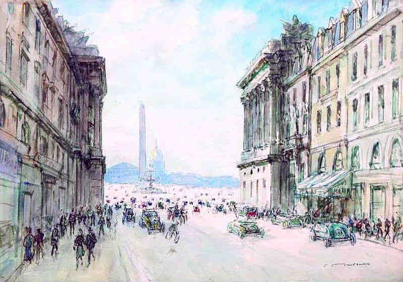 Rue Royale et ob&eacute;lisque de la Concorde par Fernand Fortun&eacute; Truffaut