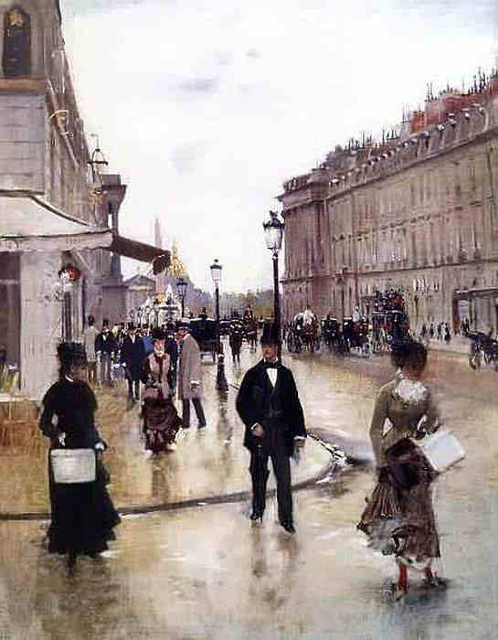 rue Royale et ob&eacute;lisque de la Concorde  par Jean B&eacute;raud