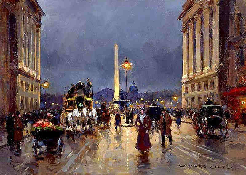rue Royale et Concorde par  Edouard L&eacute;on Cort&egrave;s
