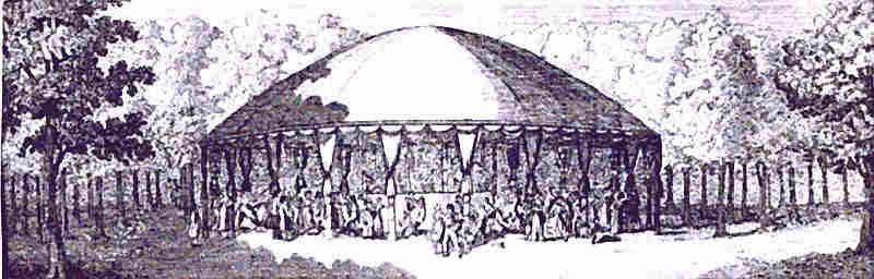 Hameau de Chantilly, dans  les jardins de l'Elys&eacute;e Bourbon vers 1800