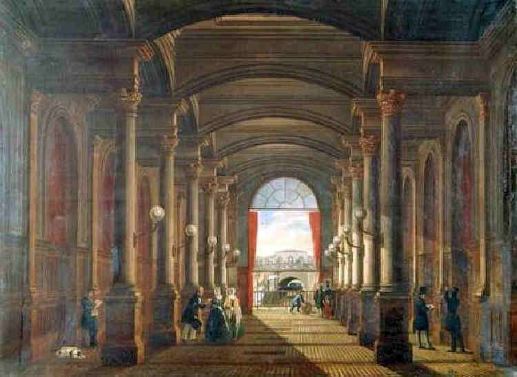 Int&eacute;rieur de la  gare St-Lazare au XIXe si&egrave;cle