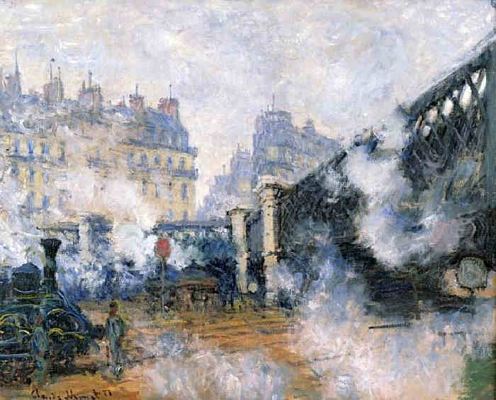 Gare St-Lazare et pont de l'Europe par Claude Monet
