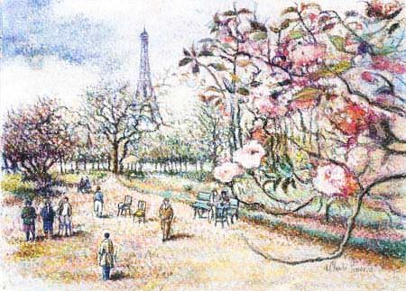 Le jardin du Grand Palais par Hugues Claude  Pissaro