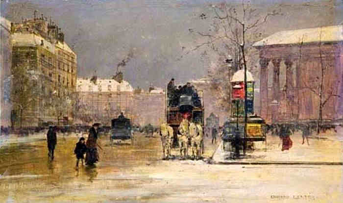la Madeleine sous la neige par Edouard L&eacute;on Cort&egrave;s