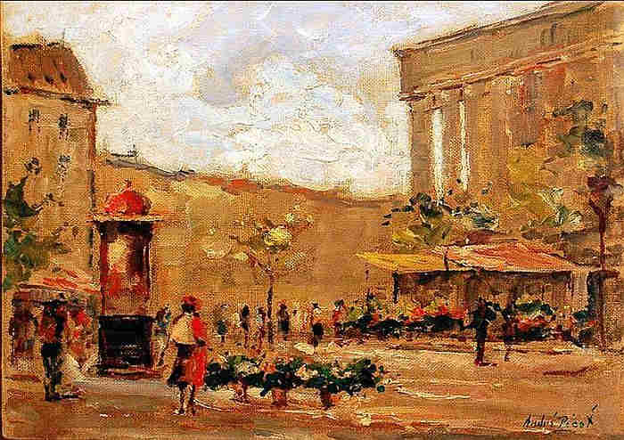 March&eacute; aux fleurs place de la Madeleine &agrave; Paris par Andr&eacute; Picot
