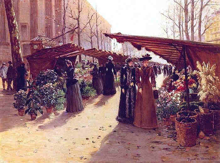 March&eacute; aux fleurs &agrave; la Madeleine, avec plantes potag&egrave;res par Th&eacute;odore 