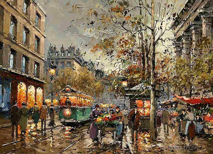 march&eacute; aux fleurs de la Madeleine par Antoine Blanchard