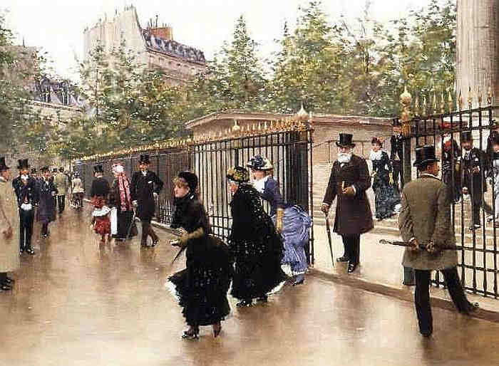 Sortie de messe &agrave; la Madeleine par Jean B&eacute;raud