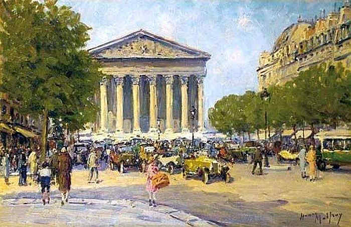 Vue de la Madeleine depuis la place Royale par Henry Malfroy