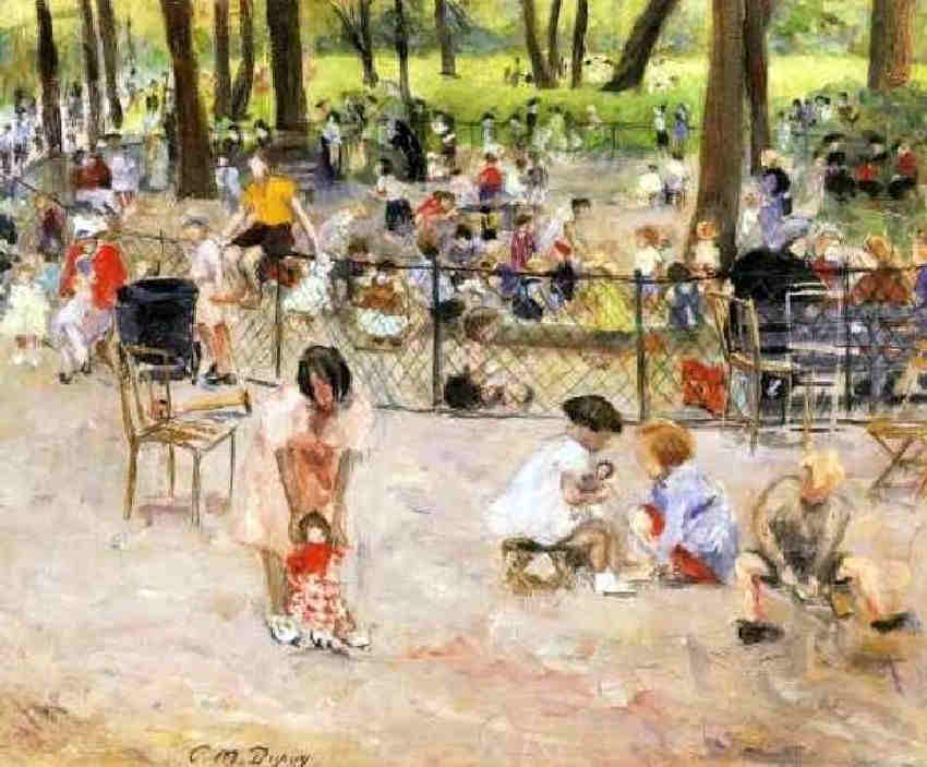 Enfants jouant au  Parc Monceau par Paul Michel Dupuy