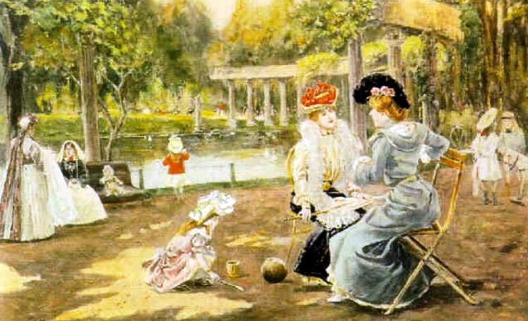 femmes parc Monceau par Joaqu&iacute;n Pallar&eacute;s Allustante