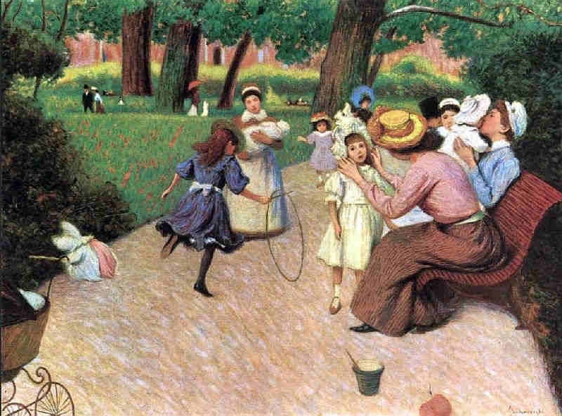 jeux d'enfants au parc Monceau par federico Zandomeneghi