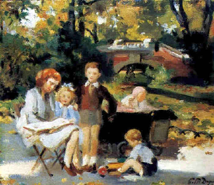 Au  Parc Monceau par Paul Michel Dupuy